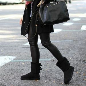 ugg bow boots black